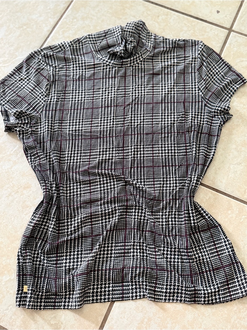 Lauren Ralph Lauren Black & White Houndstooth Blouse